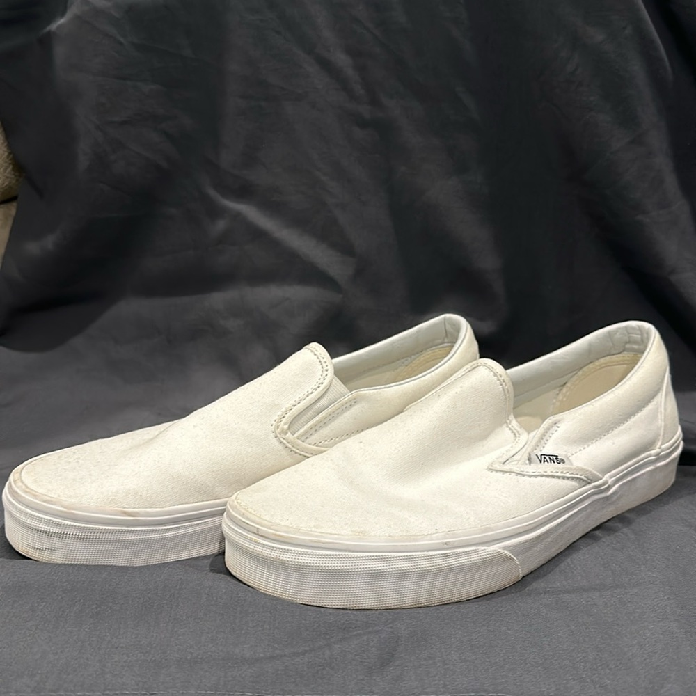 White Slip-On Vans
